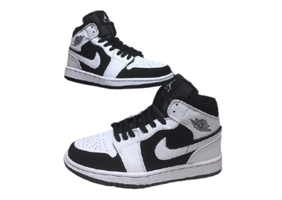 נעלי נייק אייר ג'ורדן גבוהות 1 צבע שחור לבן-Nike Air Jordan 1 High