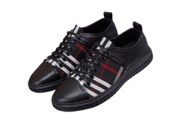 ברברי - BURBERRY SHOES - Dark Black White & Red
