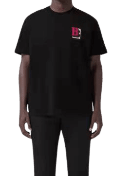 ברברי - BURBERRY TSHIRT - Black & Red Logo – תמונה 3