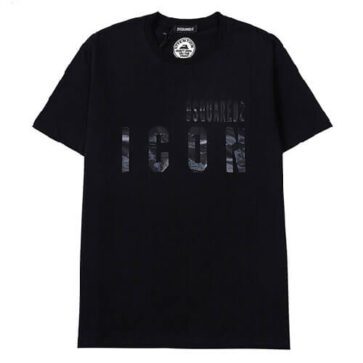 DSQUARED2 TSHIRT MEN SHORT-Black & White