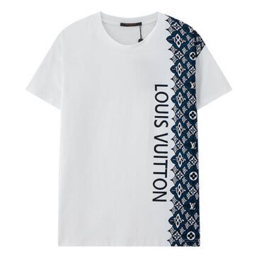 Louis Vuitton-לואי ויטון TSHIRT - White Regal Blue & Black