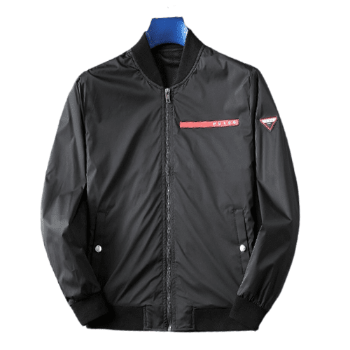 פראדה-PRADA- JECKET - Black Red Logo