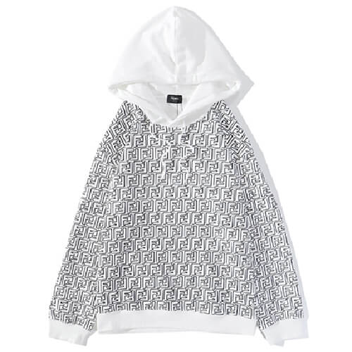 פנדי - FENDI Hoodie - White & Black