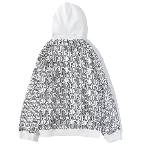 פנדי - FENDI Hoodie - White & Black – תמונה 2