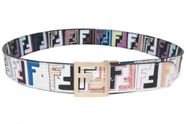 פנדי - FENDI BELT - Black White & Gold Combo