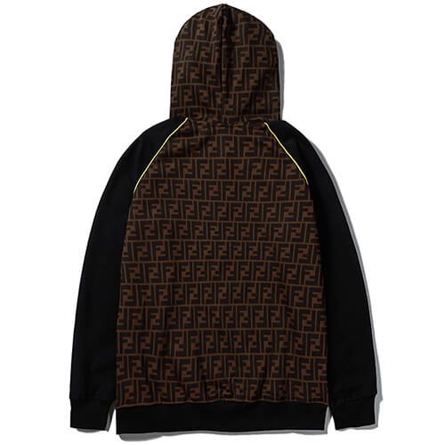 פנדי - FENDI HOODIES - Brown Pod Black & Yellow Logo – תמונה 2