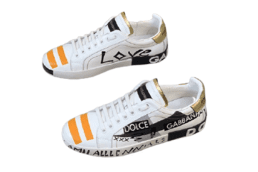 דולצ'ה וגבאנה-D&G Shoes - White Black & ORG