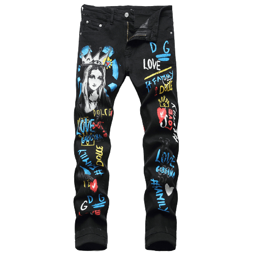 דולצ'ה וגבאנה-D&G JEANS - Black Blue & Red Mix