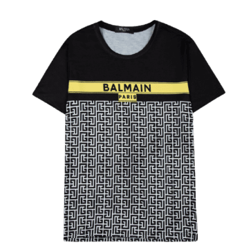 בלמן - Balmain TShirt - Black White & Yellow