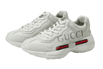 גוצ'י - GUCCI Shoe - Silver Sand Green & Red