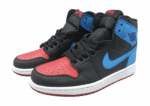 נעלי נייק-Nike Air Jordan 1 High Black With Red - Sky Blue