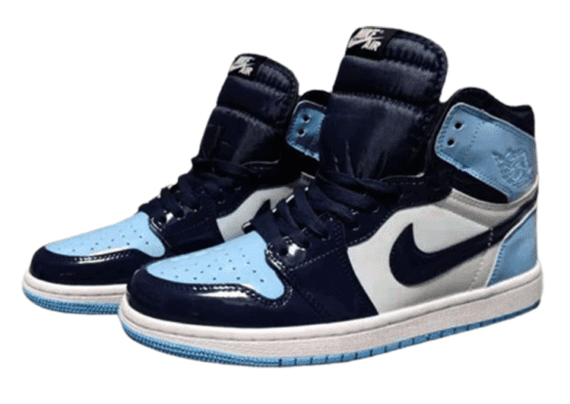 נעלי נייק-Nike Air Jordan 1 High White With Nave - Sky Blue