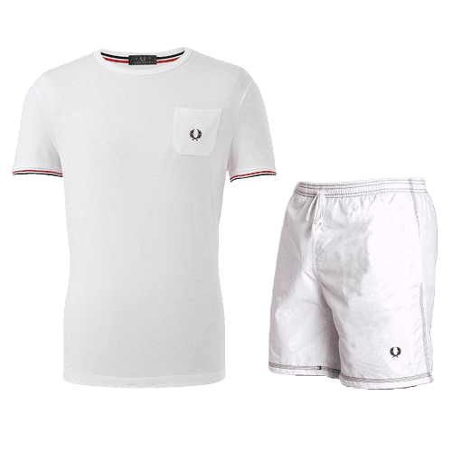 פרד פרי-FRED PERRY SHORT SUIT WHITE