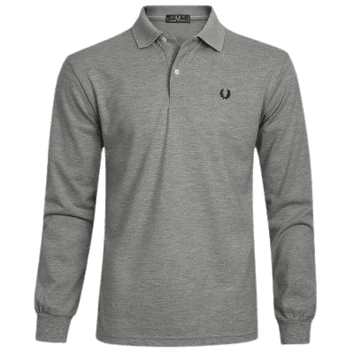 פרד פרי-FRED PERRY POLO LONG MEN - Gray