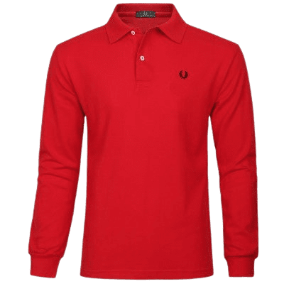 פרד פרי-FRED PERRY POLO LONG MEN - Red