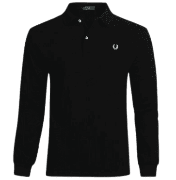 פרד פרי-FRED PERRY POLO LONG MEN - Black