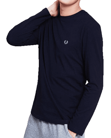 פרד פרי-FRED PERRY TSHIRT LONG MEN - NAVE