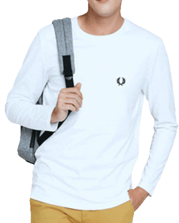 פרד פרי-FRED PERRY TSHIRT LONG MEN - WHITE