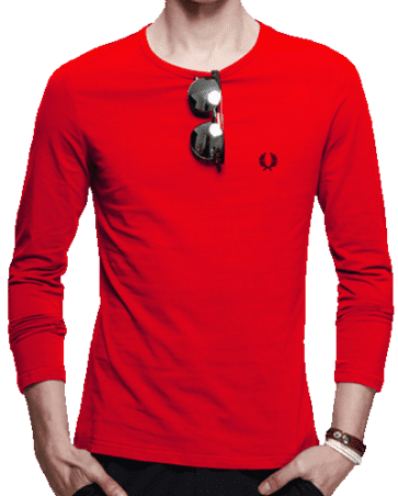 פרד פרי-FRED PERRY TSHIRT LONG MEN - RED