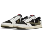 נעלי נייק-NIKE AIR JORDAN 1 LOW -WHITE GREEN BLACK Travis Scott