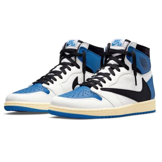 נייק ג'ורדן-Nike Air jordan 1 Mid - SP Fragment x Travis Scott Blue