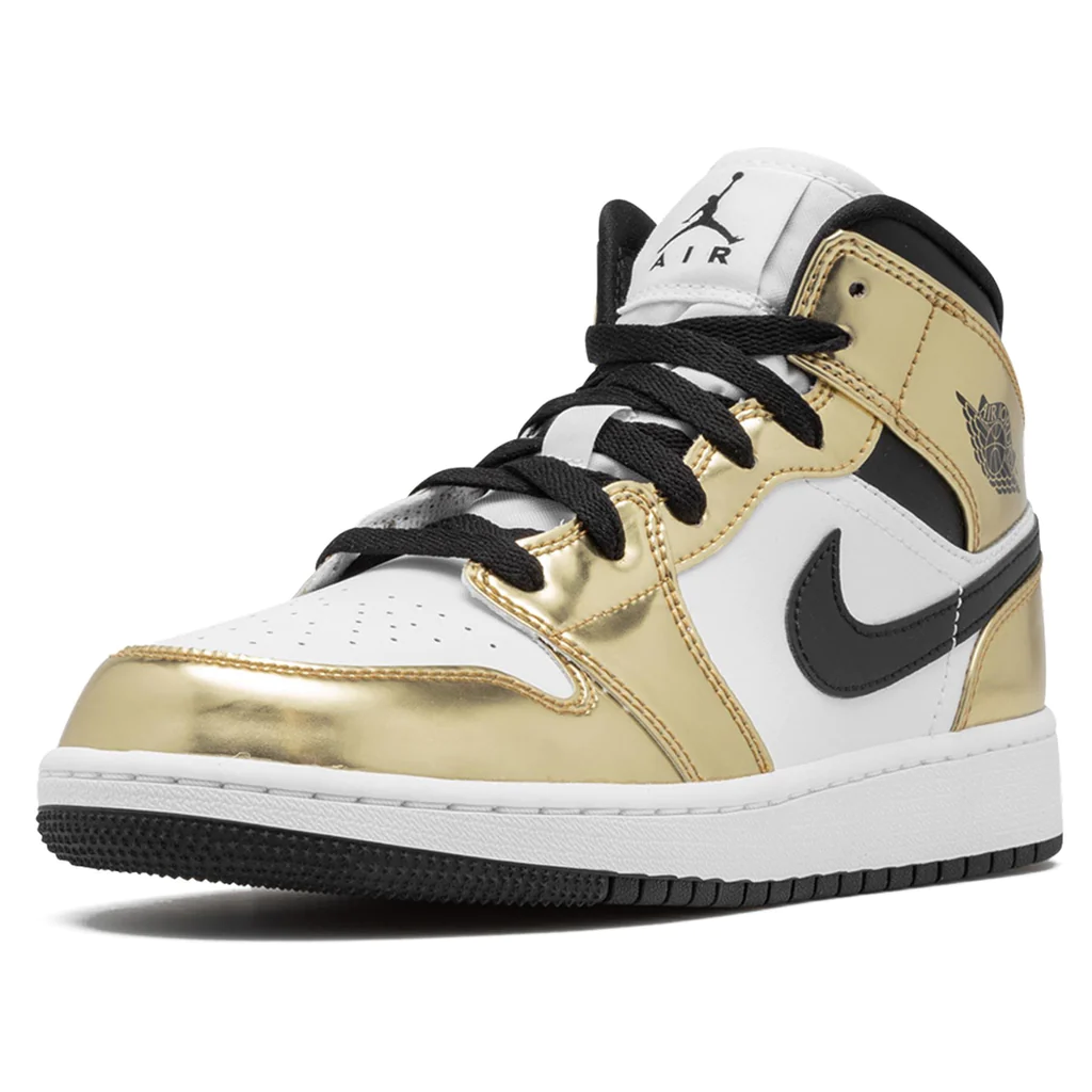 נייק ג'ורדן-Nike Air jordan 1 Mid - SE GS Metallic Gold – תמונה 3
