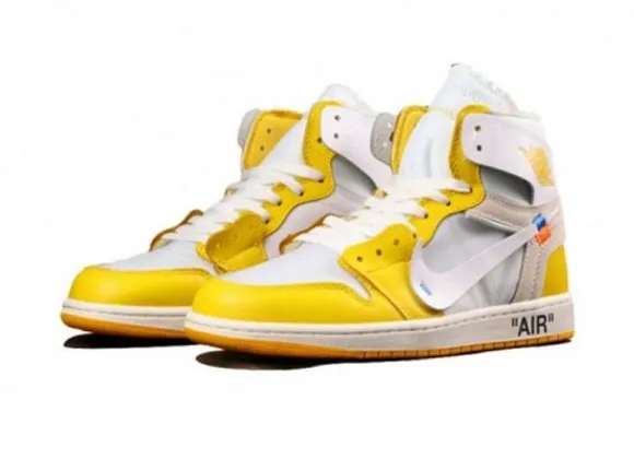 נייק ג'ורדן-AIR JORDAN 1 RETRO HIGH OFF-WHITE YELLOW – תמונה 2