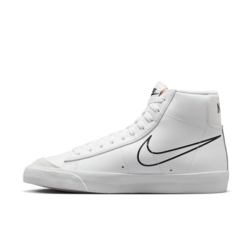 נייק בלייזר גבוהות- NIKE BLAZER MID '77 WHITE BLACK – תמונה 5