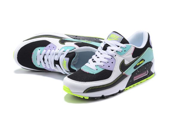 NIKE AIR MAX 90 Femme chaussures Entrainement de sport Violet Bleu Noir