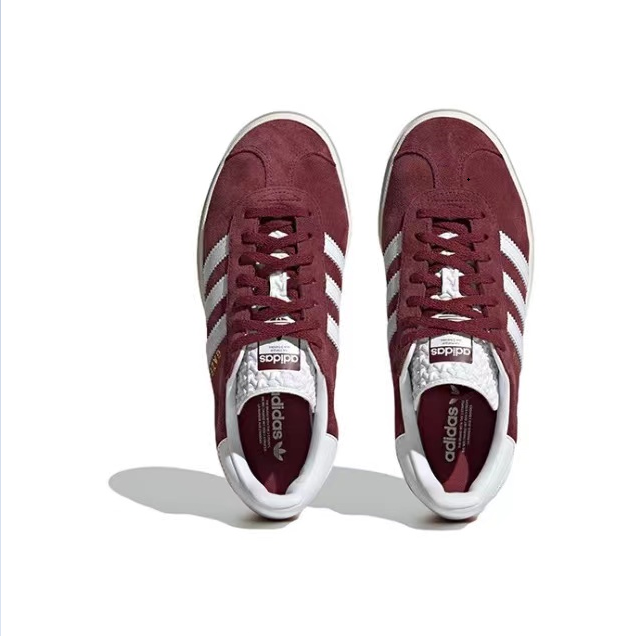 אדידס גאזל- ADIDAS GAZELLE BOLD SHOES Maroon/White – תמונה 4