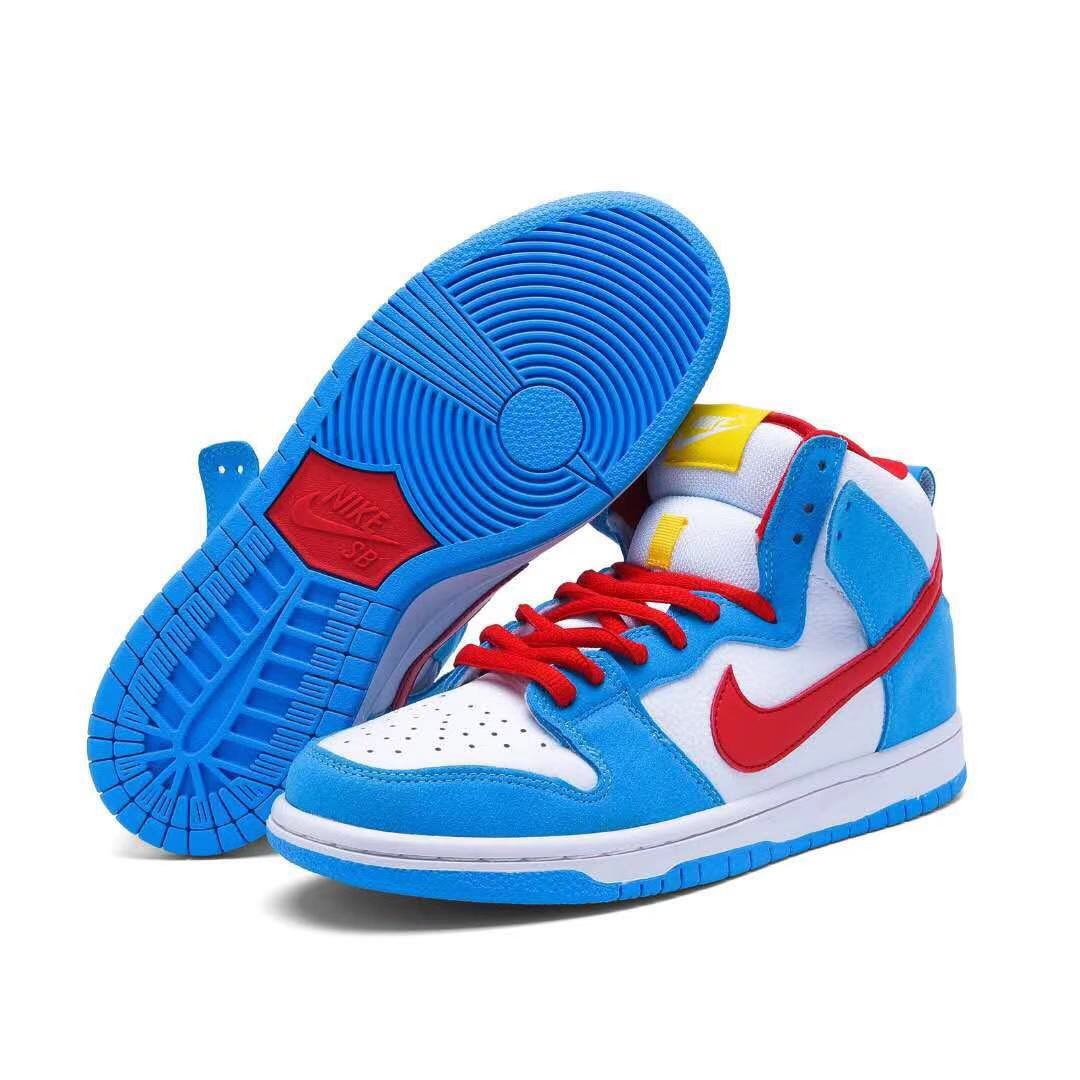 נייק דאנק- NIKE DUNK HIGH White Blue Red – תמונה 7