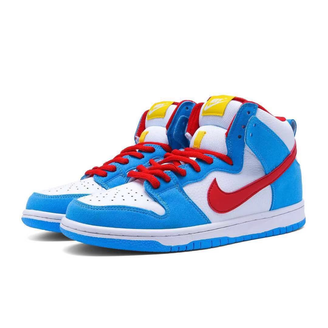 נייק דאנק- NIKE DUNK HIGH White Blue Red – תמונה 5