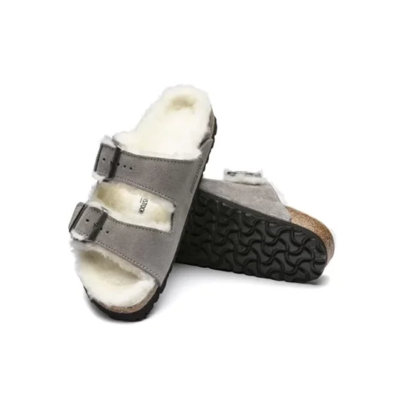 כפכפי בירקנשטוק | Birkenstock Arizona fur Gray