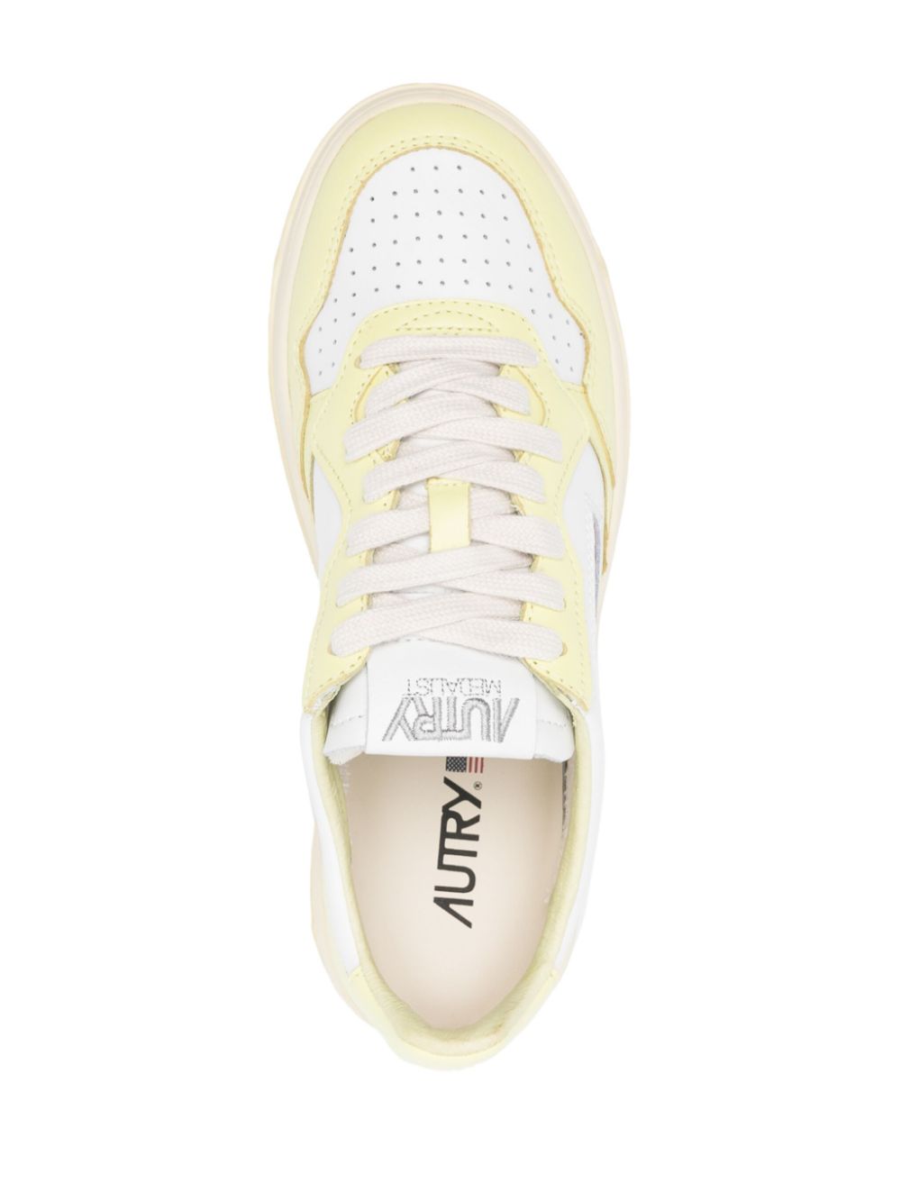 סניקרס - AUTRY Medalist Sneakers White/Lemon Yellow – תמונה 4
