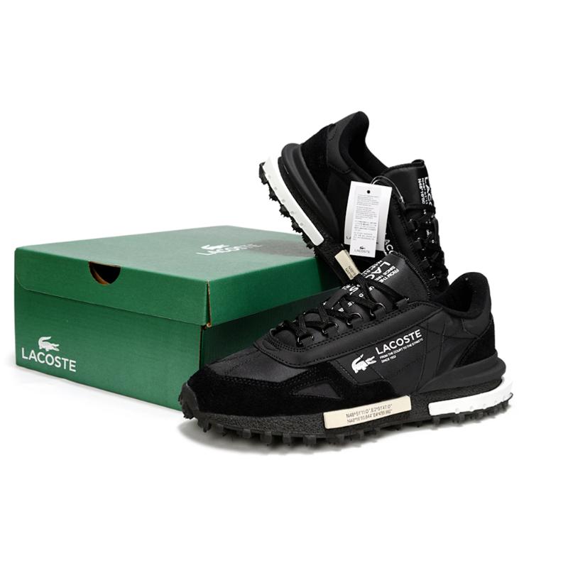 נעלי לקוסט-LACOSTE SHOES BLACK WHITE – תמונה 4