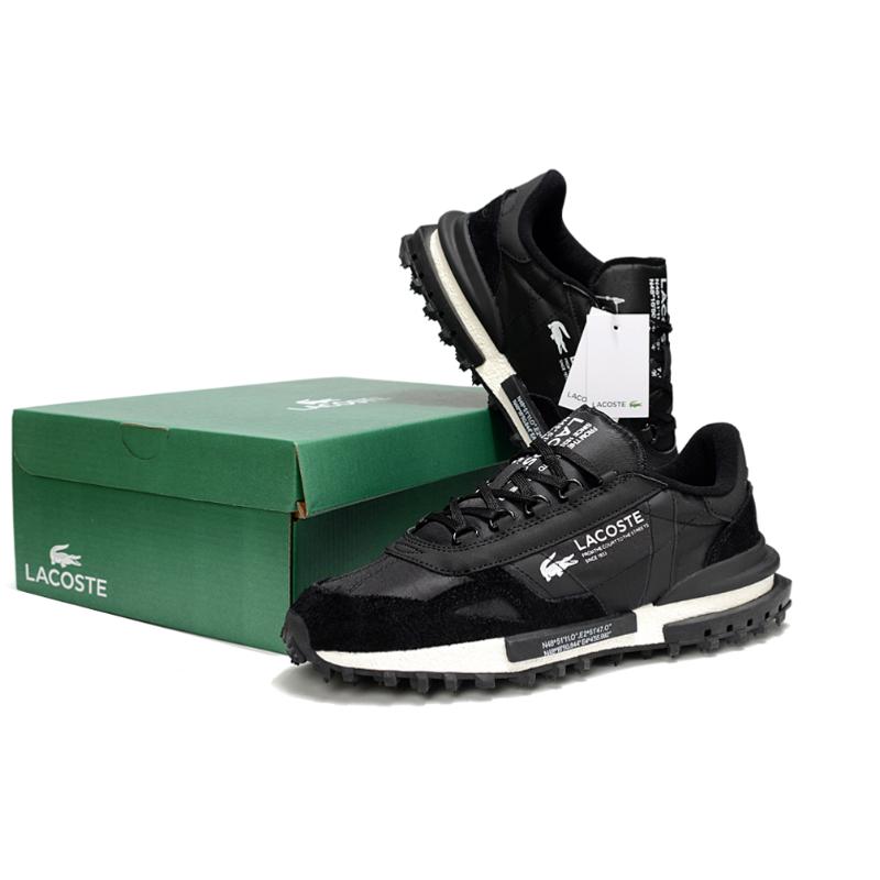נעלי לקוסט-LACOSTE SHOES BLACK WHITE – תמונה 4
