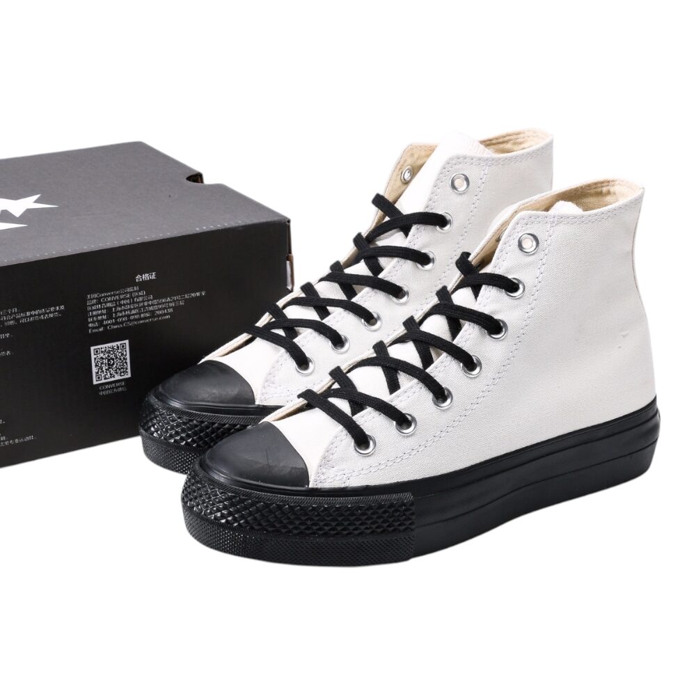 נעלי קונברס-Converse CAT WHITE BLACK – תמונה 3